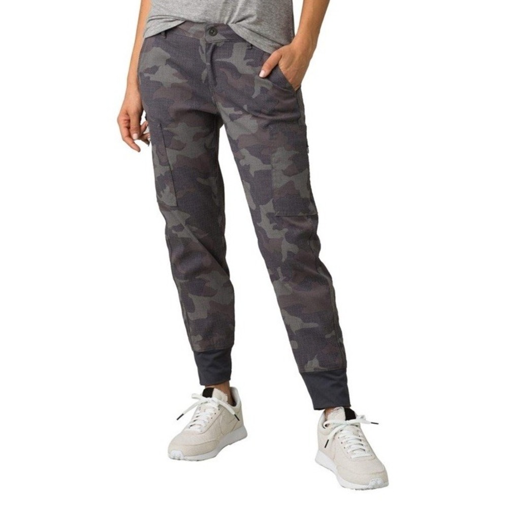 Prana Sky Canyon Jogger Pants Women's Size 8 Gray Camo SPF 50 Nylon Outdoor
